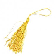 Ciucuri matase cu agatatoare, auriu, 12cm, 10/set