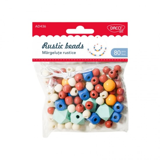 Margele rustice lemn , 80/set , Daco , Margele rustice lemn , 80/set , Daco ,