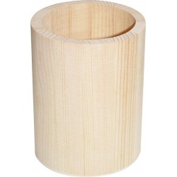 Suport instrumente scris rotund, lemn, 8x8x10cm Suport instrumente scris rotund, lemn, 8x8x10cm