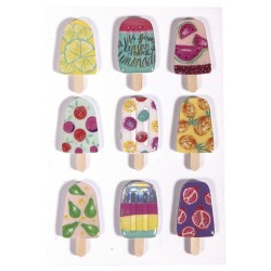 Set decorativ Rayher, stickere 3D din hartie, Inghetata , 9buc /set Set decorativ Rayher, stickere 3D din hartie, Inghetata , 9buc /set