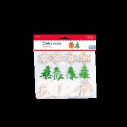 Decoratiune lemn iarna , 12/set, Daco