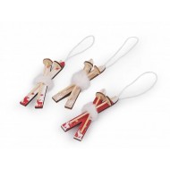 Decoratiune schiuri din lemn 9.3 x 3.5 cm