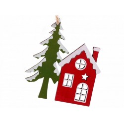 Decoratiune casuta / brad din lemn Craciun Decoratiune casuta / brad din lemn Craciun