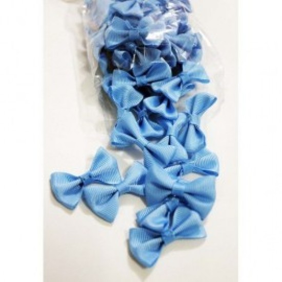 Papion textil, bleu,   aprox. 4x2,5 cm , 25 /set