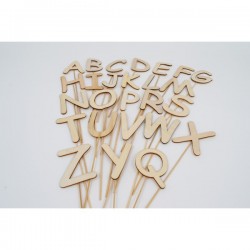 Litere lemn pe bat, cca.35cm