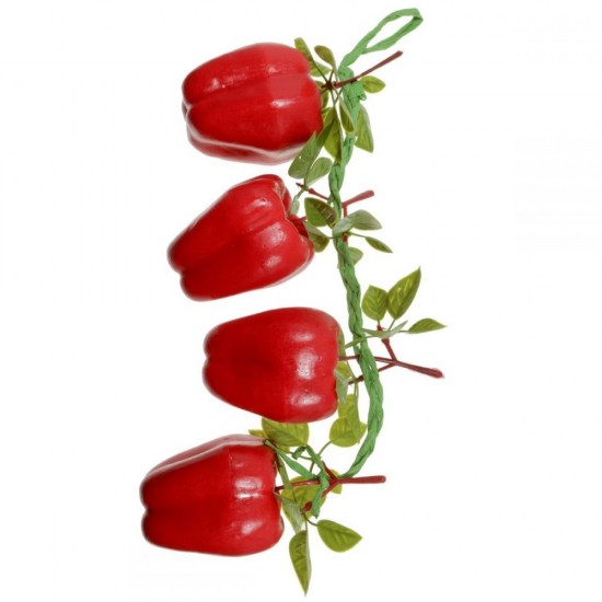 Ardei  gras rosu decor pe funie