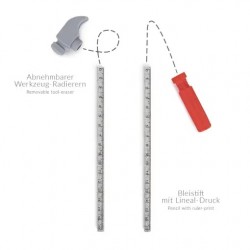 Creion scule  HB cu liniar si radiera set Trendhaus 952639