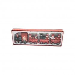 Tren lemn Craciun, 24x6 cm