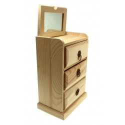 Dulapior lemn cu 3 sertare si oglinda Dulapior lemn cu 3 sertare si oglinda