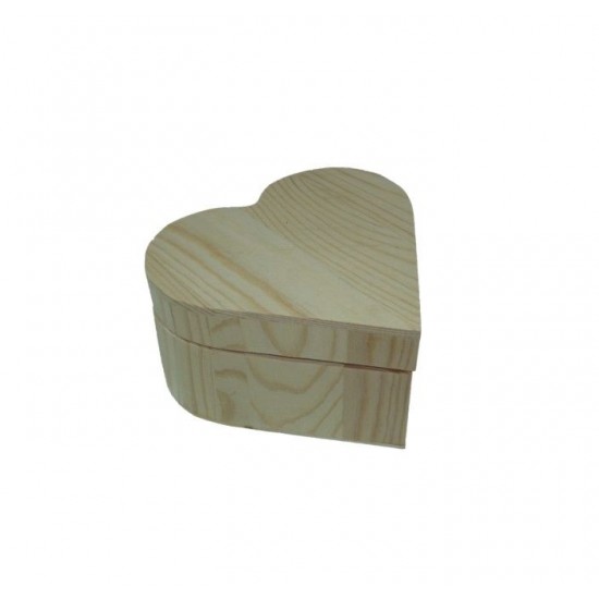 Cutie lemn inima,  9.5x9,5 x 5.5cm , cu inchizatoare magnetica
