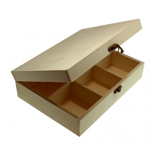 Cutie lemn cu 6 compartimente,23,5 x 17,5x7cm
