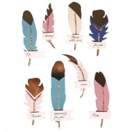 Sticker 3D Rayher, Pene cu mesaje, 8buc/set