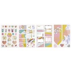 Etichete + stickere + mini plicuri, Rayher, Llama