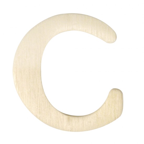 Litera C lemn natur, 4 cm
