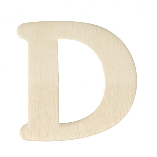 Litera D lemn natur, 4 cm