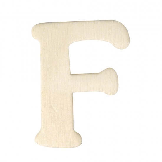 Litera F lemn natur, 4 cm