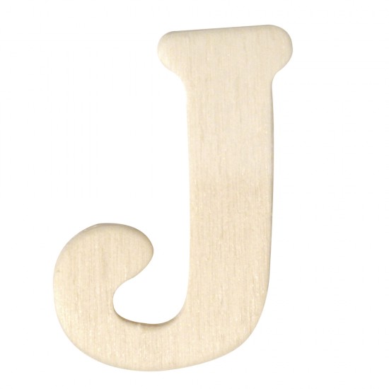 Litera J lemn natur, 4 cm