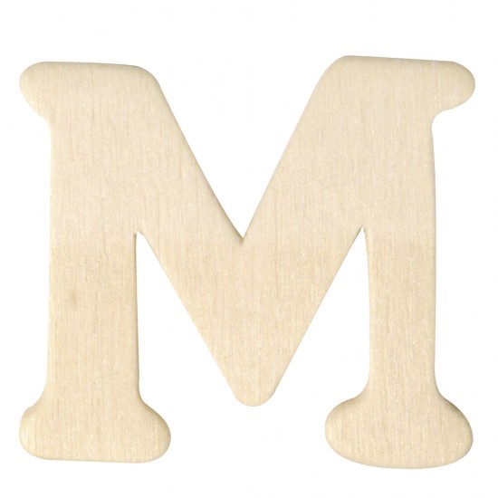 Litera M lemn natur, 4 cm