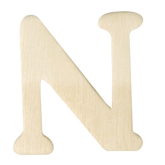 Litera N lemn natur, 4 cm
