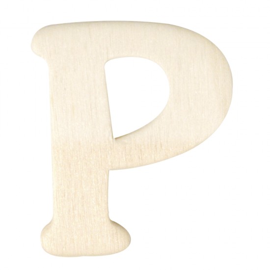 Litera P lemn natur, 4 cm
