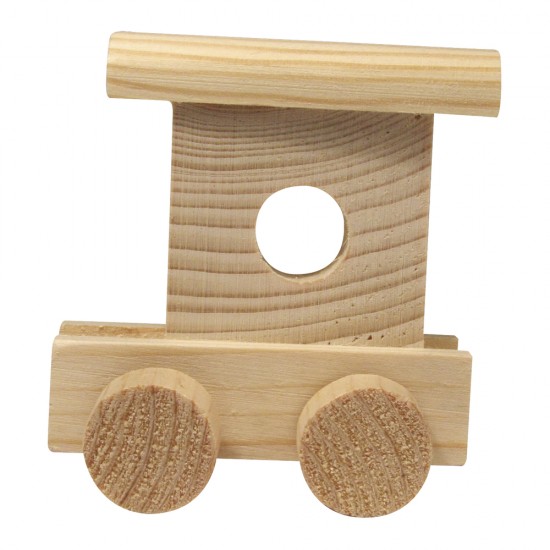 Vagon din lemn pentru capatul trenuletului , 6,5x4,5x7 cm