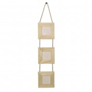 Rama foto lemn natur, 3 foto, cu snur, FSC Mix, 10x1cm