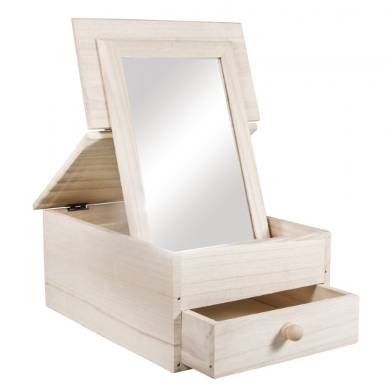 Dulapior Rayher din lemn cu sertar si oglinda 24x17 cm