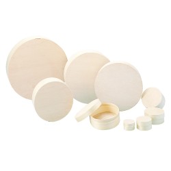 Cutie lemn natur subtire, FSC Mix, rotunda, diam.20 cm, inaltime 5.5 cm