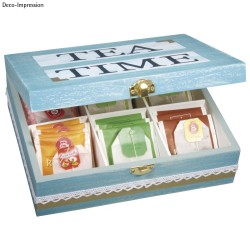 Cutie lemn natur, FSC Mix, 6 compartimente, 21.5x18x7 cm