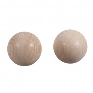 Bile lemn, neperforate, FSC 100%, diam.40 mm, 2 buc/set