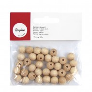 Bile lemn, semiperforate, diam. 10 mm, 35 buc/set