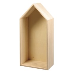 Casuta lemn natur, cu agatatoare, FSC Mix, 29.3x14.3x8 cm Casuta lemn natur, cu agatatoare, FSC Mix, 29.3x14.3x8 cm