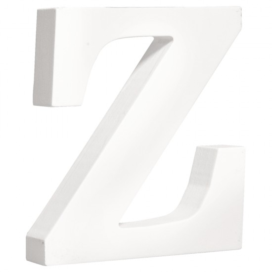 Litera Z din lemn, Rayher, culoare alba, inaltime 11 cm, grosime 2 cm