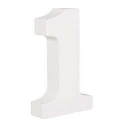 Cifra din MDF   1   , alb, 11cm, thick