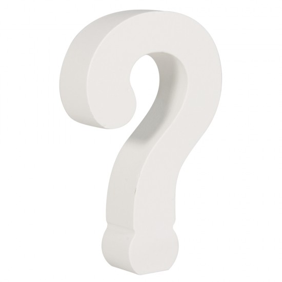 Simbol din MDF    ?   , alb, 11cm, thick