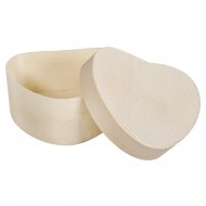 Cutie inima lemn natur subtire, FSC Mix, 60x50x30 mm