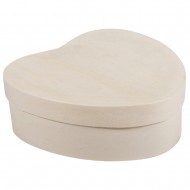Cutie inima lemn natur subtire, FSC Mix C, 120x120x40 mm