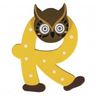 Litera R pentru copii, lemn, 5x5.6 cm