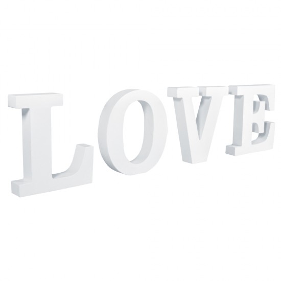 MDF- Letters   LOVE   , alb, 44.5x2x11cm, PVC box