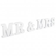Decoratiune Rayher litere mdf MR & MRS , alb, 66.5x2x11cm
