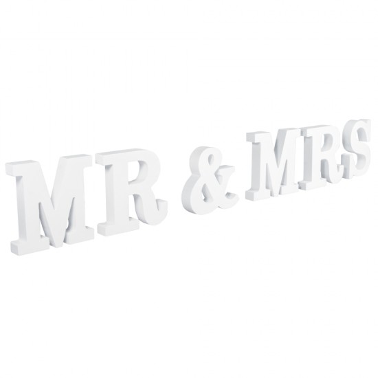 Decoratiune Rayher litere mdf MR & MRS , alb, 66.5x2x11cm