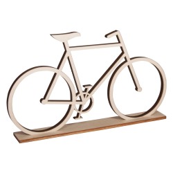 Bicicleta lemn natur, 20x11 cm