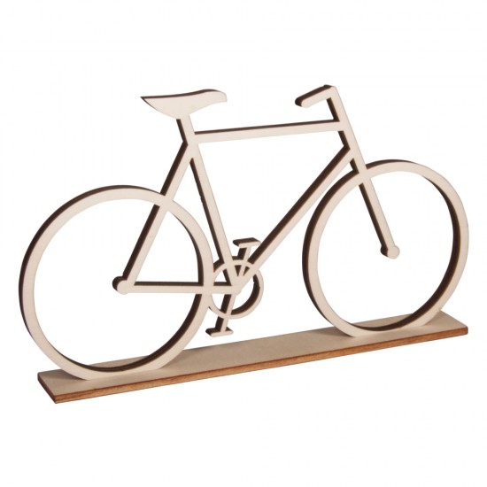 Bicicleta lemn natur, 20x11 cm