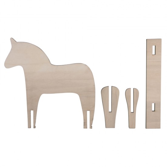 Decoratiune lemn.horse, Scandinav., 4-part, FSC100% 22.5x22x0.6cm