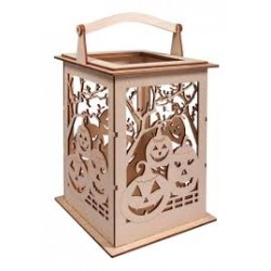 Kit creativ Rayher, Felinar lemn Dovleac, 15.3x15.3x26.5 cm