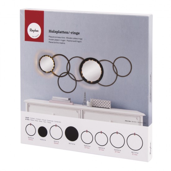 Kit creativ Rayher, inele lemn FSC