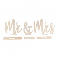 Deco lemn natur, Mr & Mrs , FSC Mix, 42x2x14.5 cm, din 6 componente