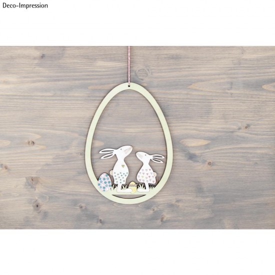 Ou lemn prieteni de Paste, FSCMixCred, lemn natur, 18x25cm, de agatat, Rayher