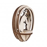 Wood plug-ins,Rabbit&Flowers,FSCMixCred, natural, 5-part, 8cm egg, tab-bag 1Set