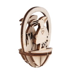 Kit creativ din lemn, Ou dimensiune 4x6cm, contine 20 de piese pretaiate culoare natur